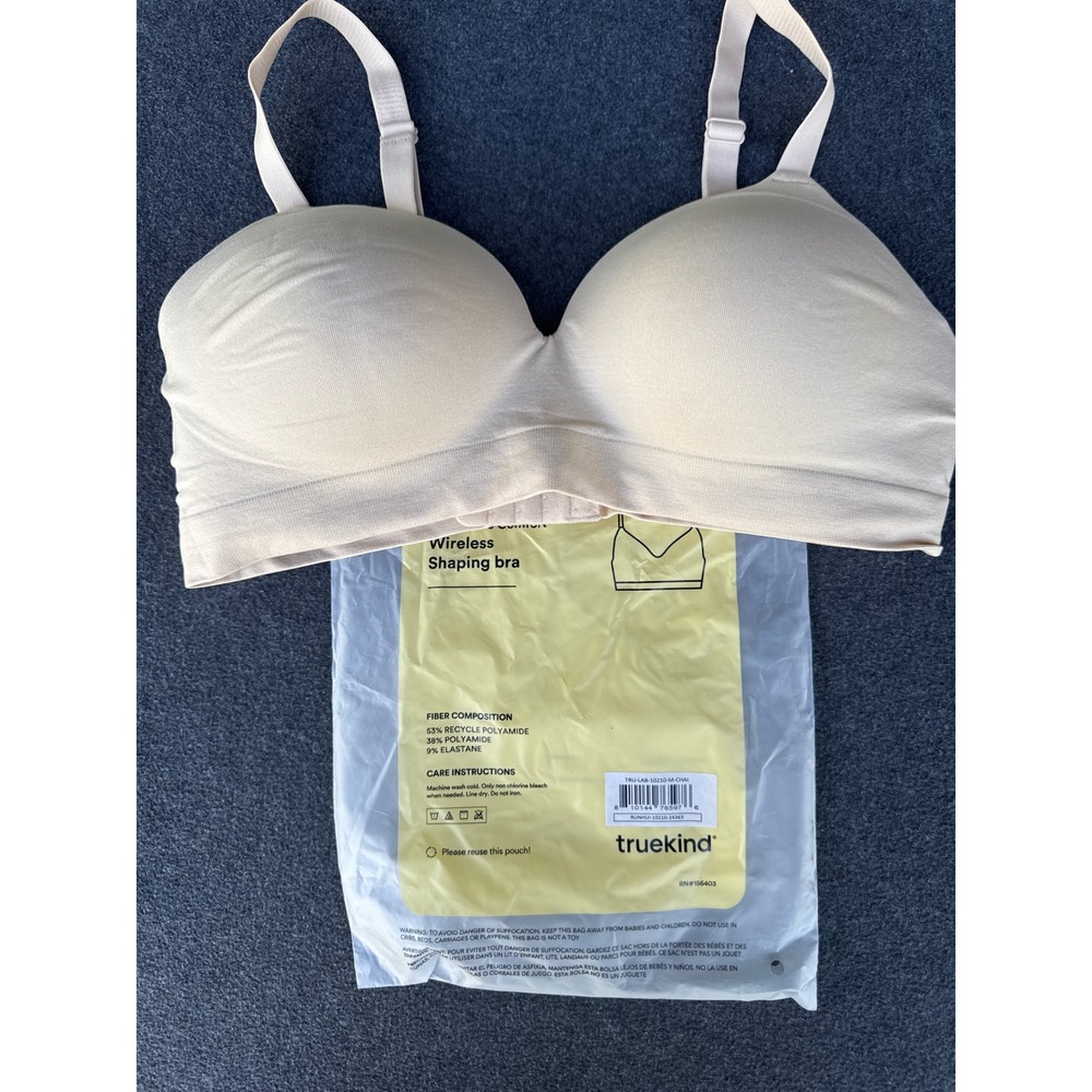 Truekind Wireless Shaping Bra Chai Beige Tan Size Medium CHAI